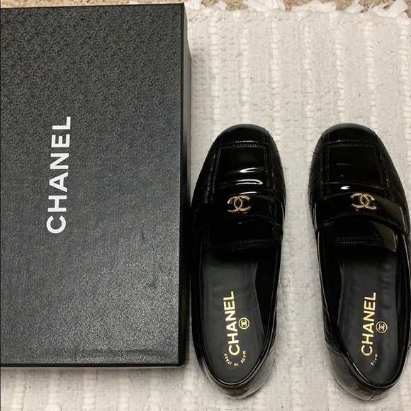 chanel slip on loafers